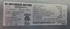 Daikin BSF6Q54TVJ VRV MULTI PORT -FLex Branch Selector Box (6-Ports). Never used