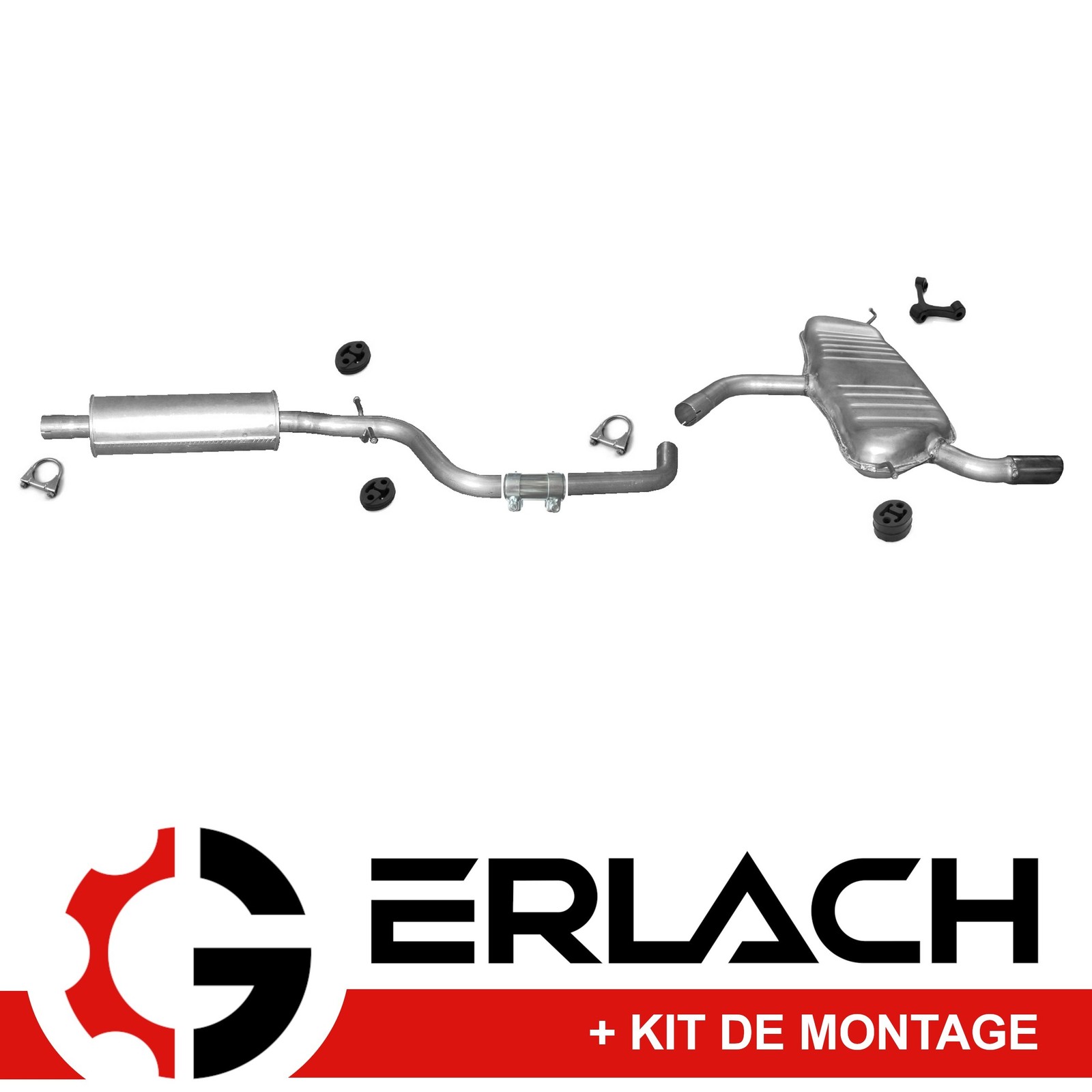 Silencieux d'échappement pour Audi A3 8P1 1.6 essence en acier aluminisé