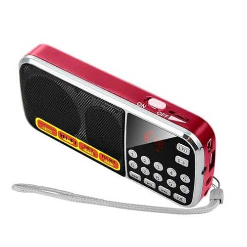 Small Radios Portable AM FM,Battery PoweRadio,Support USB Flash Disk/Micro red