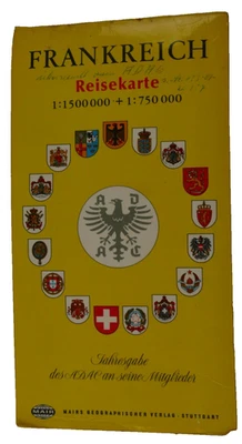 MAIR Frankreich Reisekarte 1968 1:1'500'000 H-29323 - Bild 1 von 4
