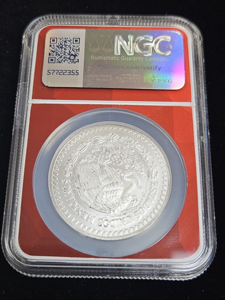 1993-Mo Mexico 1 oz Silver Libertad NGC MS67 EDC Red Core Label