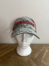 OTTO Men’s Hat Runnings Store Red Grey Camoflauge Fitted Small Medium #6