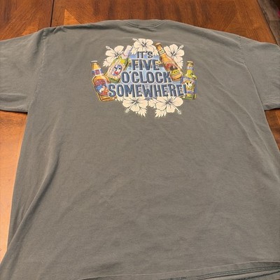 Vintage Y2K Big Dogs T-Shirt Its Five O Clock Somewhere  Men s 3XL  Read