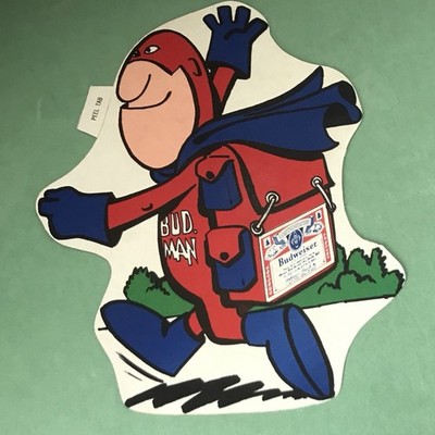Bud Man Backpack Sticker 1970 s Vintage Budweiser