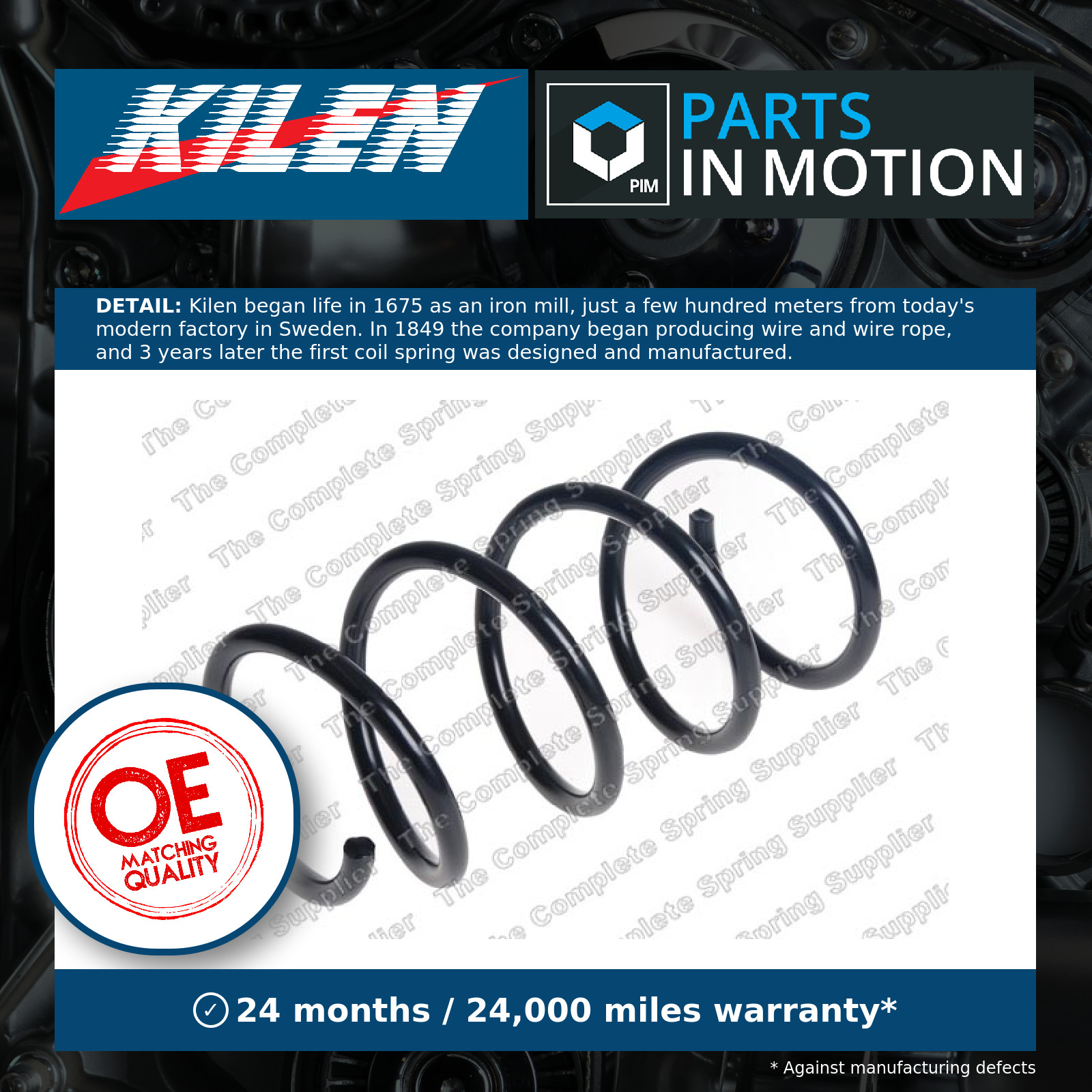 Coil Spring fits SEAT IBIZA KJ1 1.0 Front 2017 on Suspension Kilen 2Q0411105L