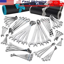 52-Piece Combination Wrench Set SAE & Metric 15-degree Offset Color Markings New