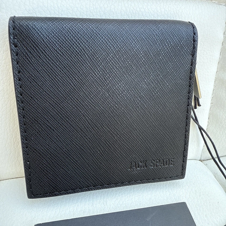 NWT Jack Spade Barrow Leather Black Coin Case Wallet Pouch Zip Around W6RU0269 - Image 2 of 4