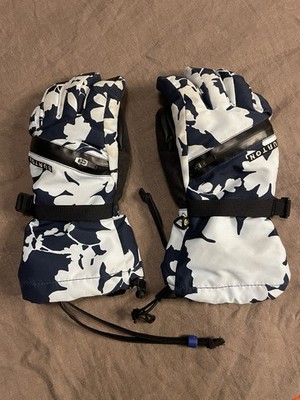 Burton Kids Vent Dry Ride Gloves Blue Floral Ski Snowboard Winter Medium