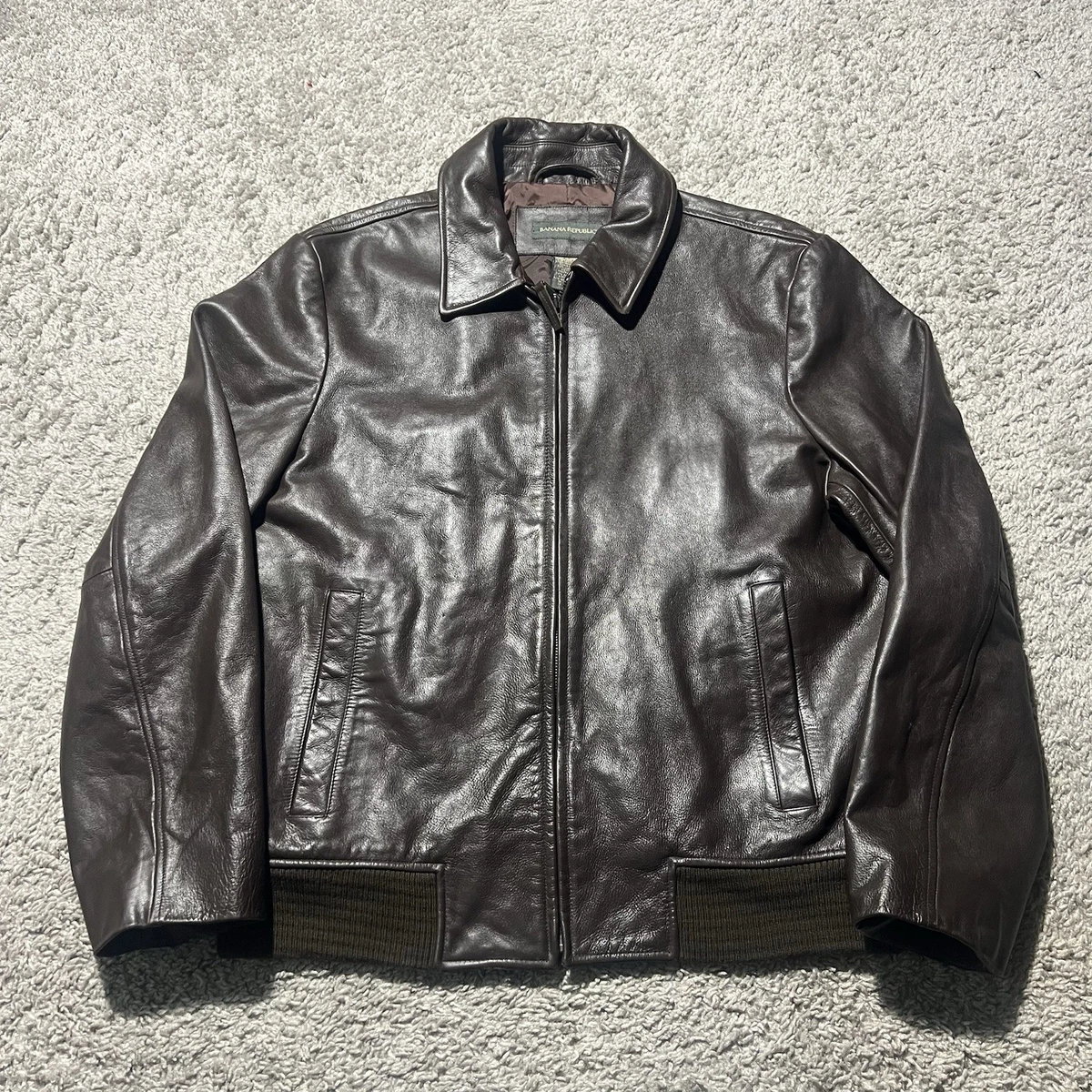 banana republic leather bomber jacket products for sale | eBay