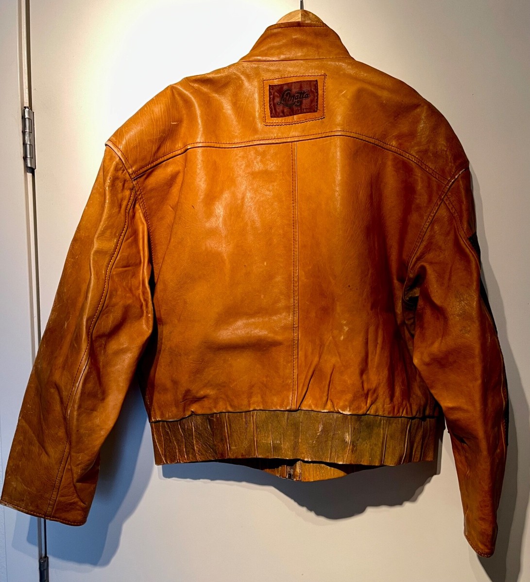 MEN'S 80'S VINTAGE LA MATTA LEATHER BOMBER/MOTORCYCLE JACKET