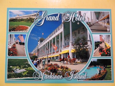 Grand Hotel Mackinac Island Michigan vintage postcard multiple views