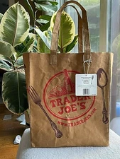 2 x Trader Joe's Washable Paper Reusable Grocery Bag New with Tag