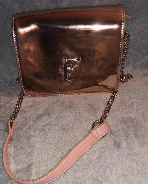 Fiorelli EST 1988 Metallic Rose Pink Faux Leather Crossbody Bag Purse W