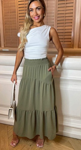 Maxi falda transparente para dama panel en capas longitud completa fiesta moda faldas - Imagen 5 de 14
