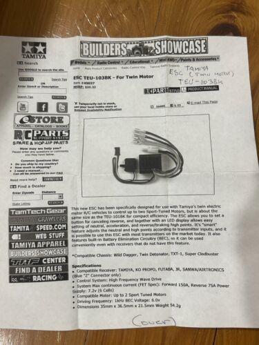 Tamiya ESC TEU-103BK for Twin Motor, NEW - Picture 7 of 8