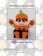 Halloween Boy Treat Holder-Halloween- Plastic Canvas Pattern or Kit