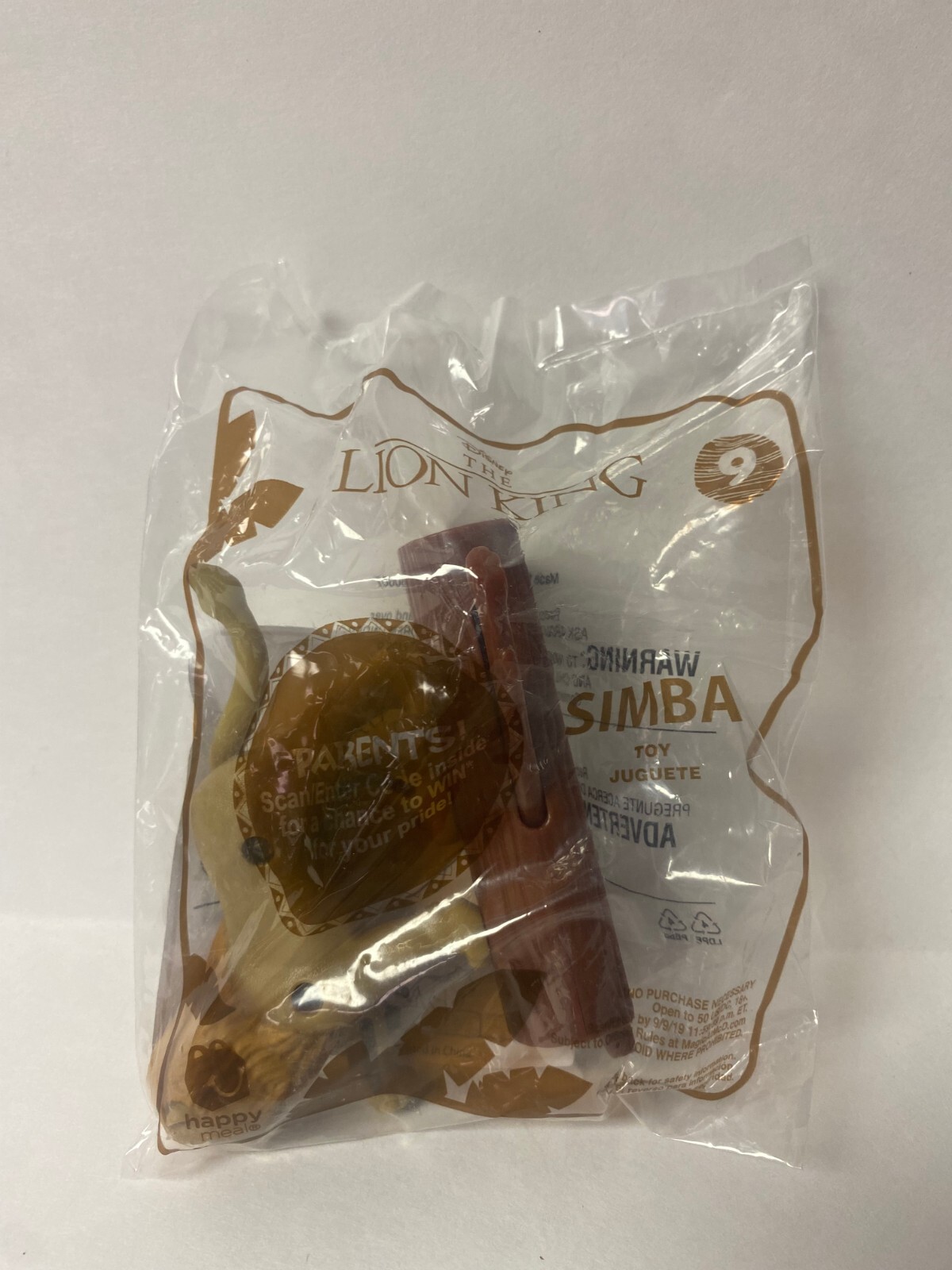 McDonald's Happy Meal Premium Toy ADULT SIMBA ON LOG The Lion King #9 2019 NEW!