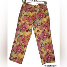 LILLY PULITZER Liza Capri Pants Vintage White Label Diamond Head Patch Size 4