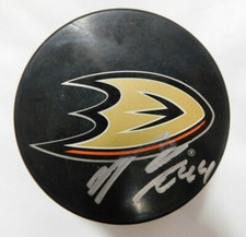 Nate Thompson Signed Anaheim Ducks Hockey Puck JSA Authenticated