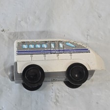 KidKraft Wooden Train Engine White Passenger Coach Car Fits BRIO Thomas Magnetic