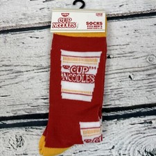Nissin - Cup Noodles - Red -    Size Men's 6-12 - One Pair - Novelty Socks NWT