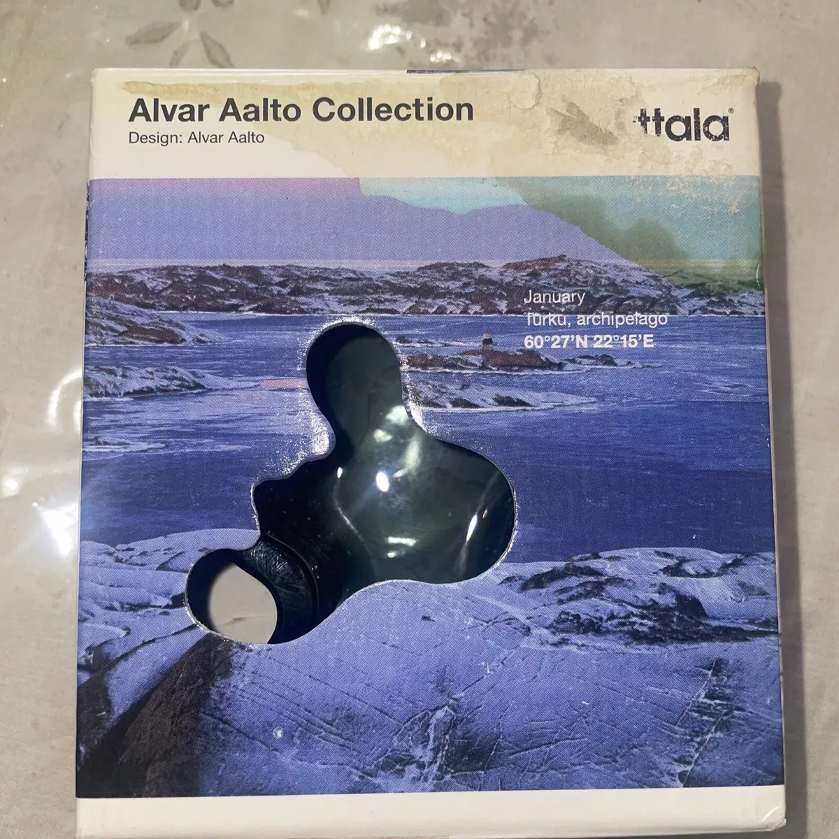 IITTALA ALVAR AALTO COLLECTION 98 MM MALJA-HARMAA GREY BOWL RARE NIB