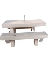 Wood Squirrel/Bird Feeder Picnic Table - handmade