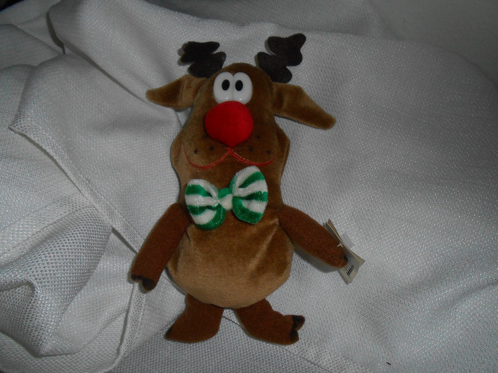 COMMONWEALTH   PLUSH brown 1994 bow vintage reindeer christmas 8