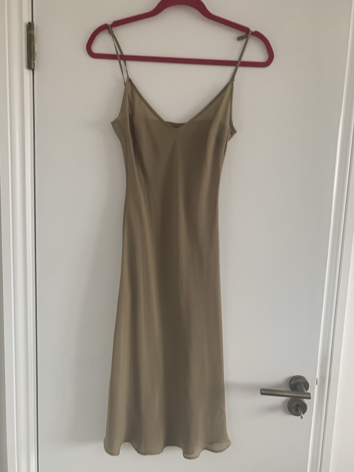 Massimo Dutti Gold Dress with sequin belt Size 8 image 9