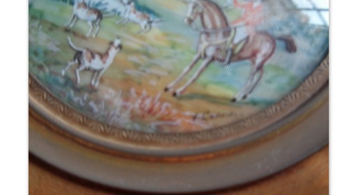 CADRE MINIATURE PEINTE SIGNE SCENE DE CHASSE CADRE BOIS XIXEME N°2 - Picture 3 of 3
