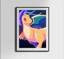 Dragonite Art Canvas Poster Wall Art Home Decor