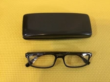 KerEcsen Black Full Rim Reading Glasses Strength +1.75 with Carrying Case