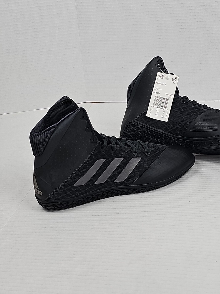 NWOB Adidas Mat Wizard 4 Carbon Black Wrestling Shoes AC6971 Men\'s Size 9 Mat Wizard IV - Black/Carbon - adidaswrestling main image 2