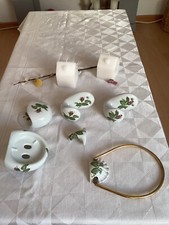 Vintage French Porcelain Ceramic Bathroom Set, Stamped “Porcelaine de Paris"