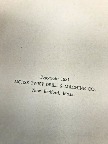 Vintage 1931 TAP Manual MORSE Twist DRILL & Machine Co New Bedford MA - Picture 5 of 11