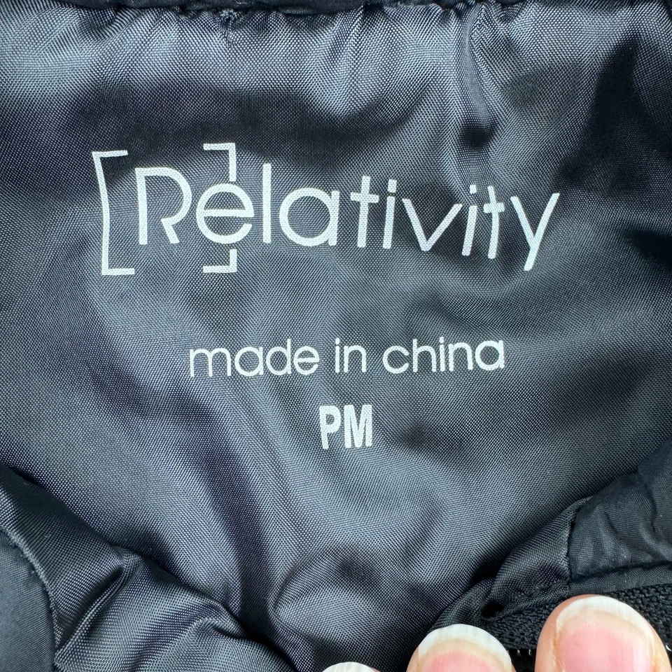 Chaleco acolchado Relativity negro acolchado para mujer PM Petite mediano cremallera completa exterior Foto 4 de 4