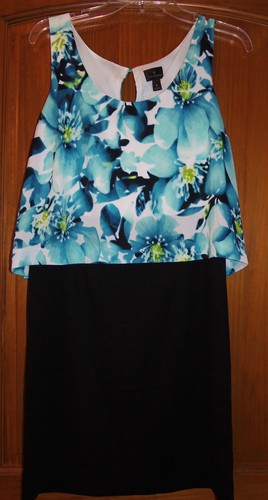 New Worthington Sz 6 Tank Dress Black Floral Scoop Neck Sleeveless Sheath