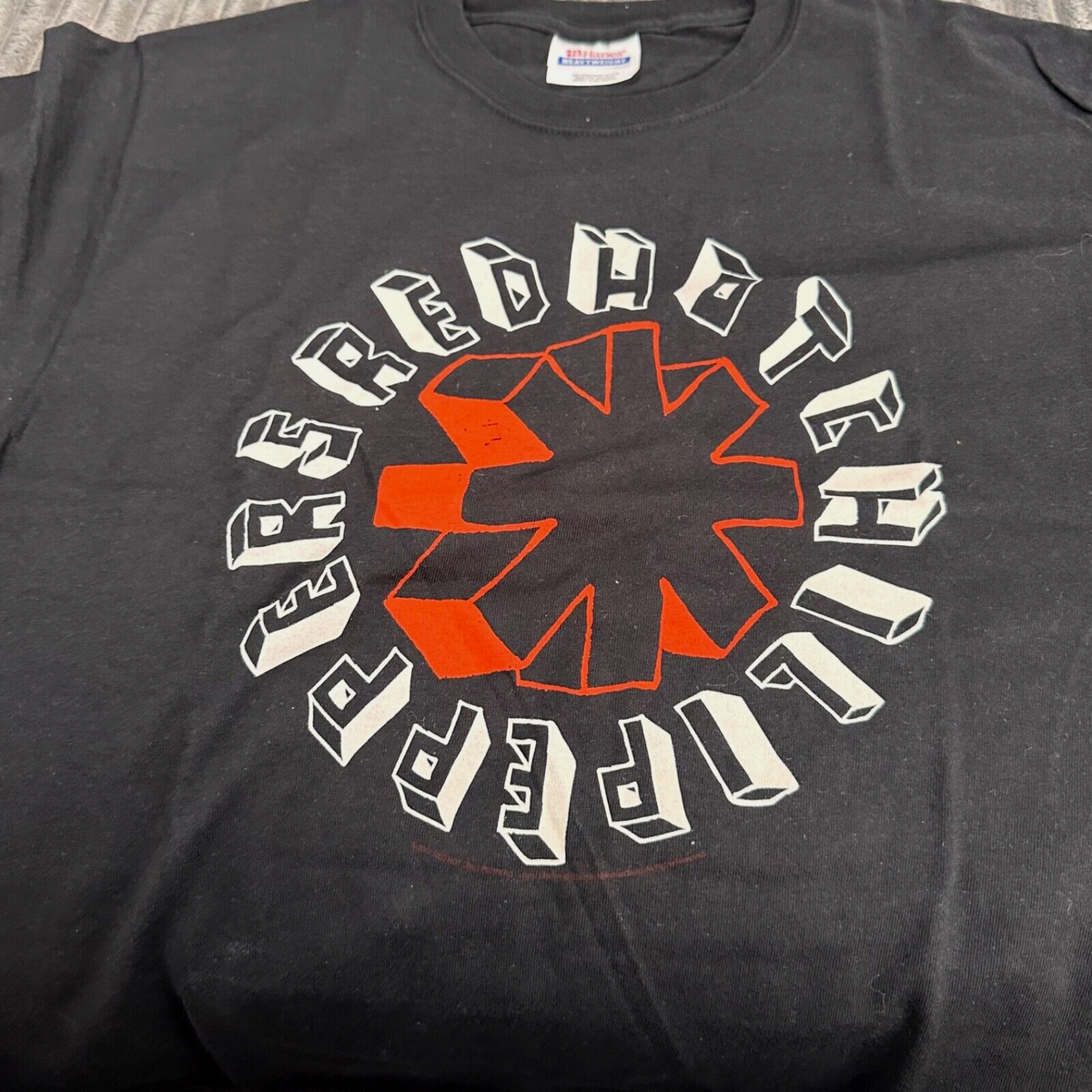 Red Hot Chili Peppers T Shirt Adults S Black 3D Logo Rock Punk 