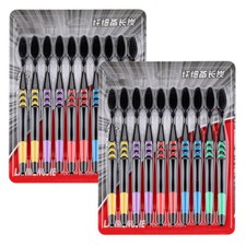 10PC Oral Charcoal Toothbrush Soft Bristles Dental Kit Medium-Oral care