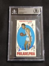 ARCHIE CLARK 1969-70 TOPPS ROOKIE SIGNED AUTOGRAPHED CARD 76ERS BAS AUTHENTIC