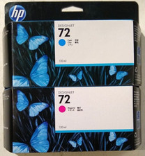 Cartuchos de tinta cian y magenta HP 72 - 130 ml - C9371A C9372A