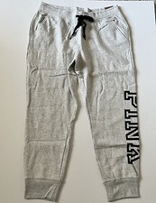 Victoria Secret PINK Casual Grey Sweatpants Skinny Joggers Size Large - VSP4-23