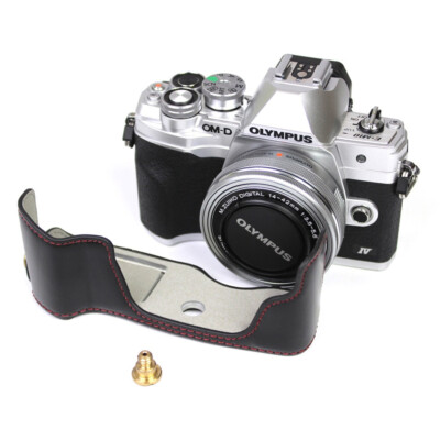 Halbschale Kameratasche Olympus EM-10 IV Tasche Etui Kunstleder schwarz CC1170a