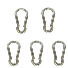 Marine Stainless Steel 316 Boat Hooking 5 PC 1/2'' Carabiner Spring Snap Hook