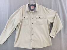 Wrangler shirt Men XL tan Button Up western Flex For Comfort flap pockets