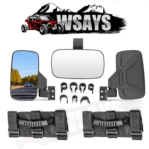 20202024 RearView Center & Side Mirrors W/Handles For Kawasaki Teryx