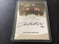NAHSHON WRIGHT 2021 SAGE DRAFT NEXT LEVEL ON CARD AUTO 14/25 ROOKIE CARD 