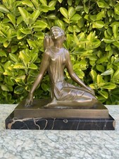 Ignacio Gallo & Bronze Art Déco & Femme À L’oiseau