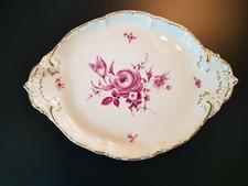 Piatto sfarzoso KPM Berlino vassoio barocco viola Camaieu pittura floreale nuovo ornamento