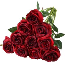 Artificial Silk Rose Flower Bouquet Lifelike Fake Rose for Wedding Home Party...